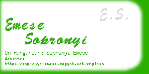 emese sopronyi business card